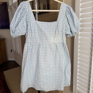 Abound Gingham Puff Sleeve Mini Dress